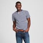 Men's Striped Standard Fit Short Sleeve Henley Shirt - Goodfellow & Co Navy