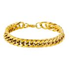 Men's West Coast Jewelry Goldtone Stainless Steel 8-inch Curb Link Chain Bracelet