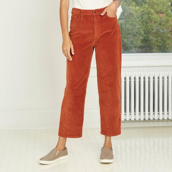 Women's High-rise Vintage Straight Fit Cropped Jeans - Universal Thread Orange
