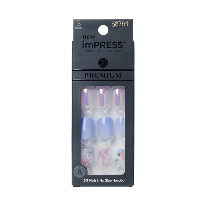 Kiss Products Premium Short Square Press-on Fake Nails - Ice Crystals
