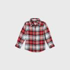 Toddler Boys' Plaid Flannel Long Sleeve Button-down Shirt - Cat & Jack Red