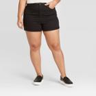 Women's Plus Size High-rise Jean Shorts - Universal Thread Black
