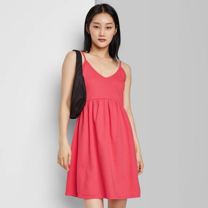 Women's Sleeveless French Terry Leisure Dress - Wild Fable Berry