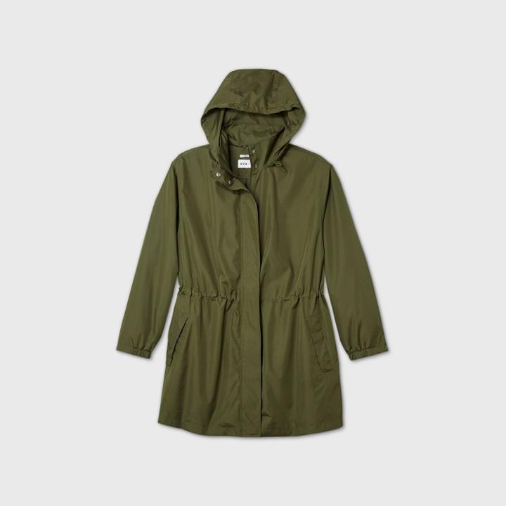 Women's Plus Size Rain Jacket - Ava & Viv Green X