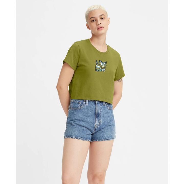 Levi's Women's Short Sleeve Cropped Jordie T-shirt - Butterfly