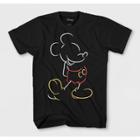 Disney Boys' Mickey Mouse Line Pop Short Sleeve T-shirt - Black