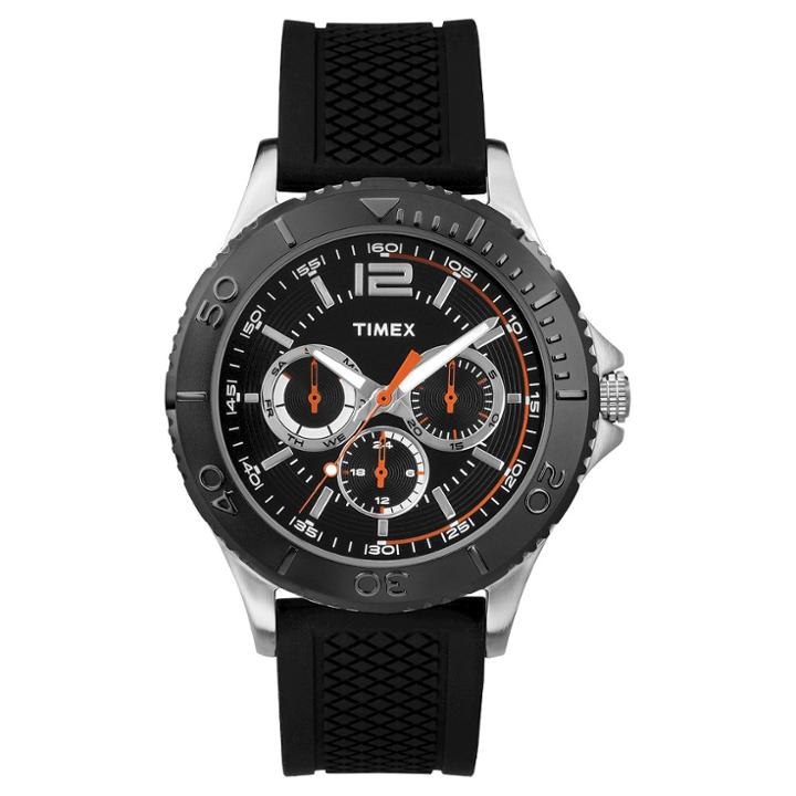 Men's Timex Multifunction Watch With Silicone Strap - Black Tw2p87500jt