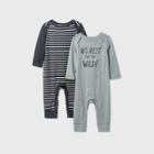 Baby Boys' 2pk 'no Rest For The Wild' Long Sleeve Romper - Cat & Jack Gray