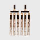 Baguette Stone Waterfall Drop Earrings - A New Day Black