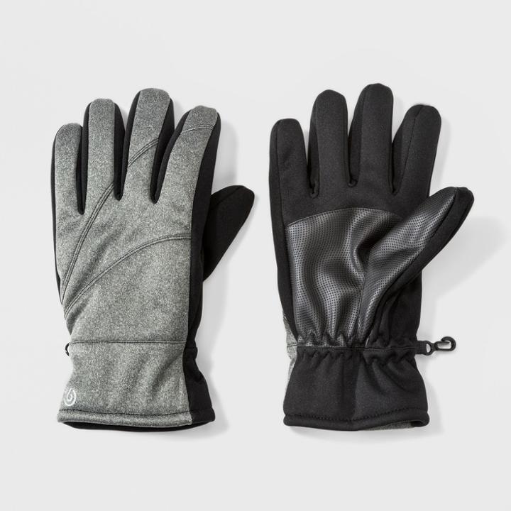 Men's Windproof Softshell Gloves - C9 Champion Light Gray M/l, Black Gray
