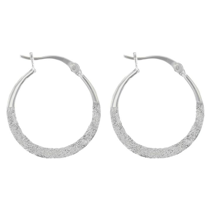Distributed By Target Hoop Earrings Sterling Sandblast Hoop With Click Top -