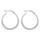 Distributed By Target Hoop Earrings Sterling Sandblast Hoop With Click Top -