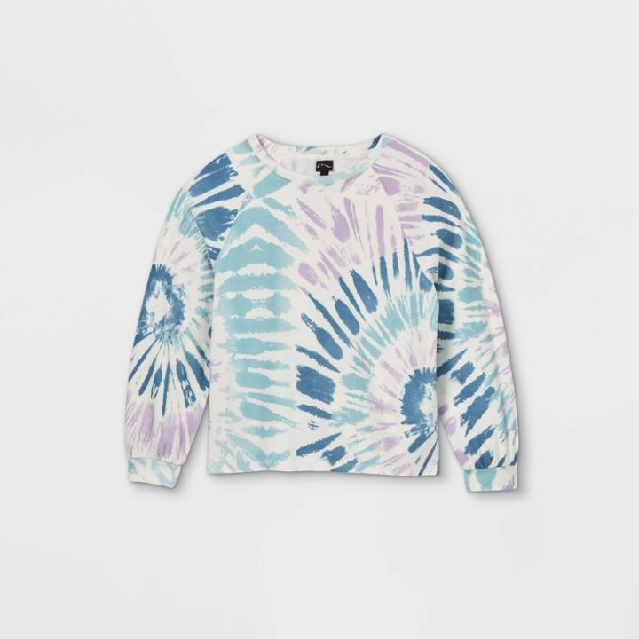 Girls' Boxy Pullover Sweatshirt - Art Class Blue/purple