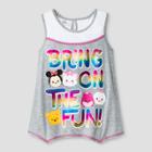 Disney Girls' Tsum Tsum Sharbite Tank Top - Gray