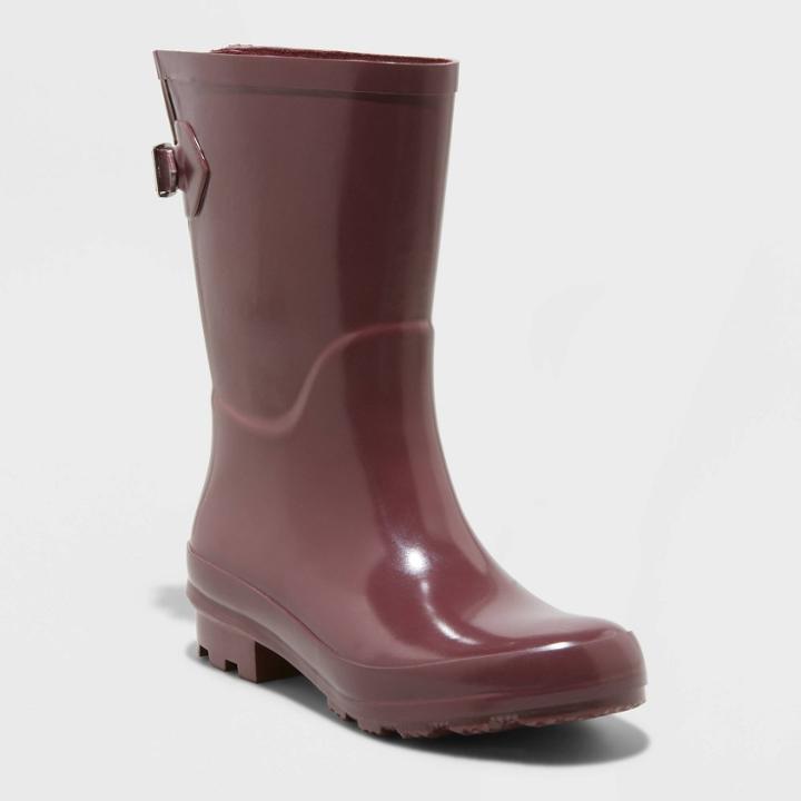 Women's Vicki Rubber Boots - A New Day Burgundy