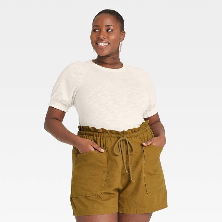 Women's Plus Size Short Sleeve T-shirt - Universal Thread Cream