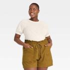 Women's Plus Size Short Sleeve T-shirt - Universal Thread Cream