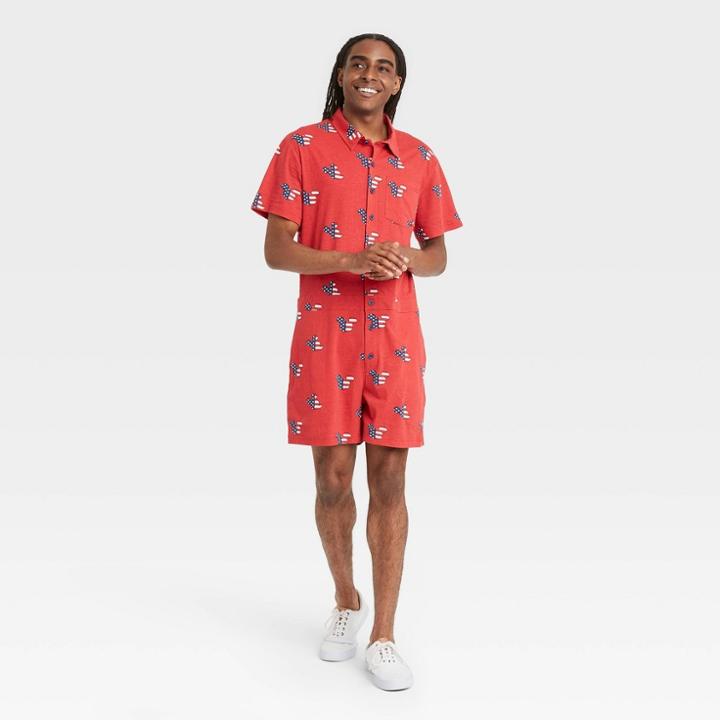 Men's Disney Americana Pajama Romper - Red