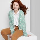 Women's Button-front Cropped Cardigan - Wild Fable Mint Green