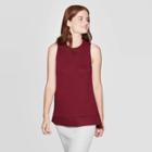 Women's Any Day Casual Fit Crewneck Knit Tank Top - A New Day Burgundy (red)