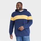 Men's Big & Tall Striped Hooded Pullover - Goodfellow & Co Blue