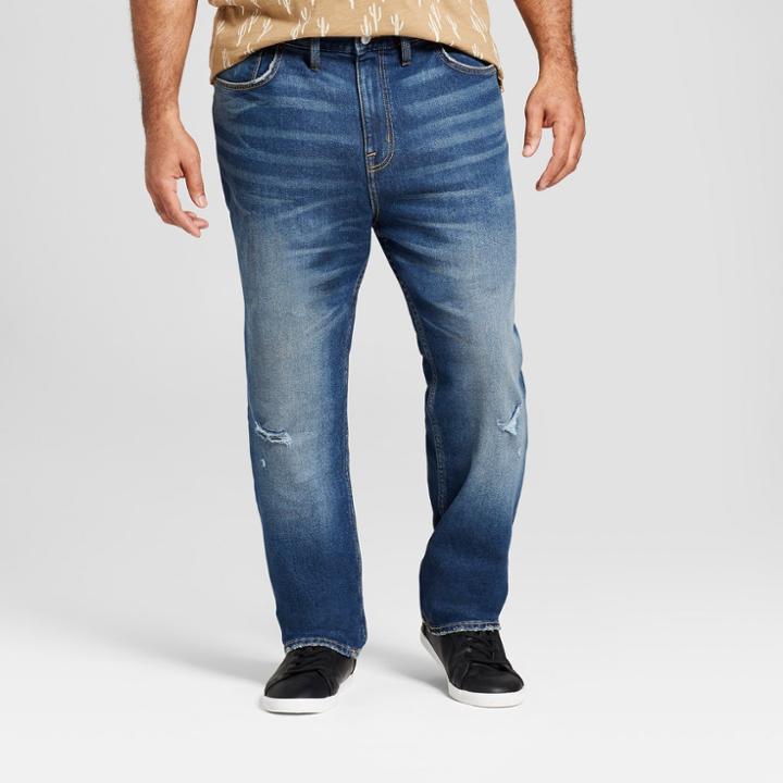 Target Men's Big & Tall Slim Straight Fit Jeans With Coolmax - Goodfellow & Co Light Wash