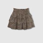 Women's Smocked Ruffle A-line Mini Skirt - Who What Wear Black