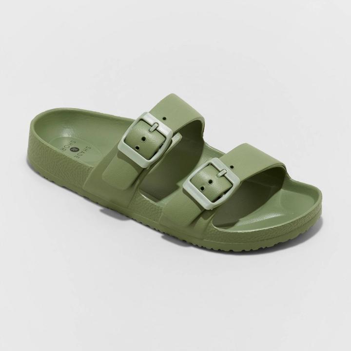 Women's Neida Eva Two Band Slide Sandals - Shade & Shore Olive Green