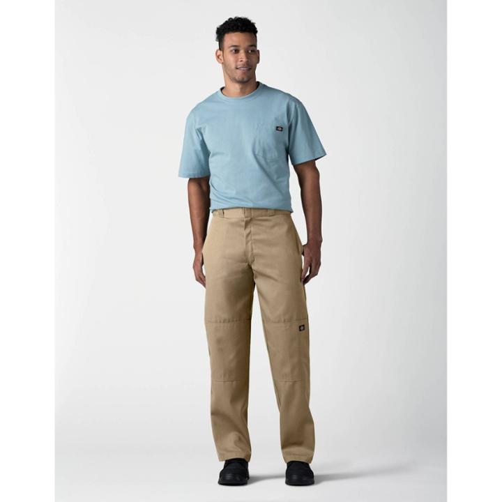 Dickies Men's Big & Tall Loose Fit Double Knee Work Pants - Khaki