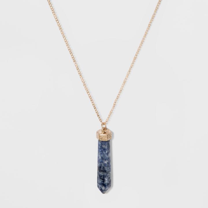 Pendant With Stone Shard Necklace - Universal Thread Blue