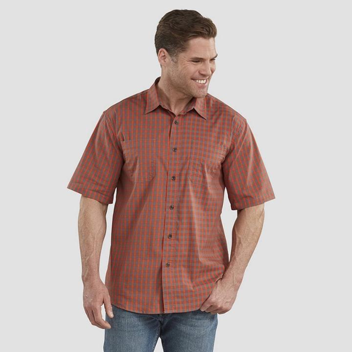 Dickies Men's Big & Tall Relaxed Fit Short Sleeve Button-down Shirt - Red