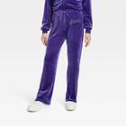 Women's Nba Lakers Velour Wide Leg Graphic Pants - Purple