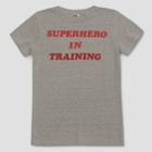 Junk Food Kids' Wonder Woman Super Hero In Training Flocked Printed Short Sleeve T-shirt - Gray