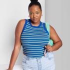 Women's Plus Size High-neck Tank Top - Wild Fable Blue