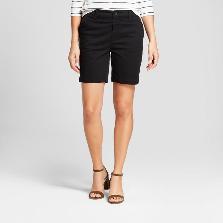 Women's 9 Chino Shorts - A New Day Black