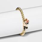 Sugarfix By Baublebar Disney Mickey Mouse And Minnie Mouse Beaded Bracelet - Gold