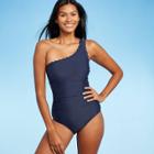 Women's Scallop One Shoulder Classic Coverage One Piece Swimsuit - Kona Sol Navy