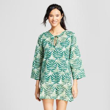 Flora By Rockflowerpaper Rock Flower Paper Women's Palm Print Beach Tunic - Green