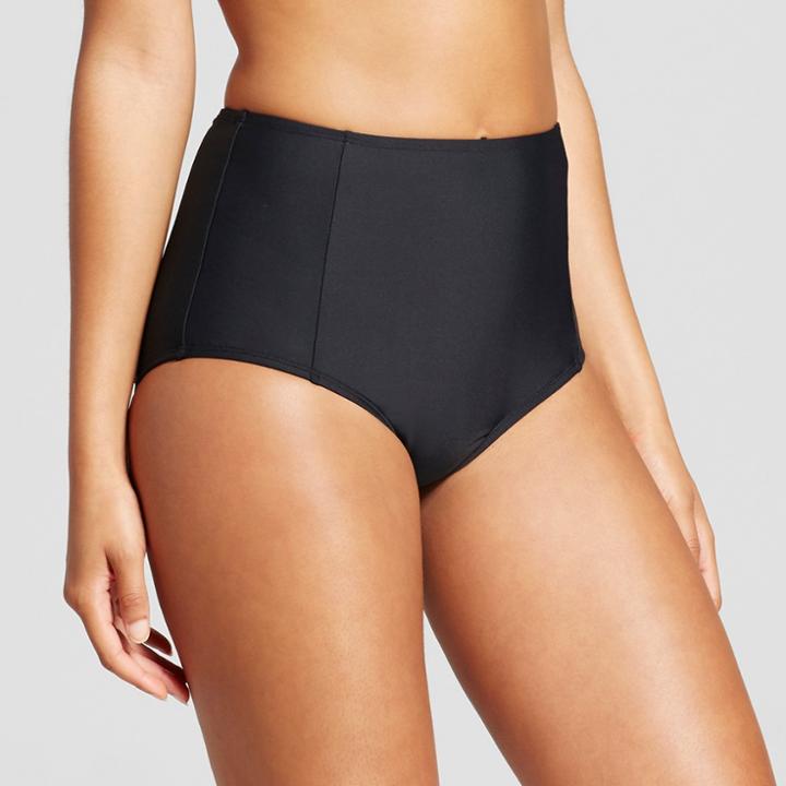 Women's High Waist Bikini Bottom - Sea Angel Black