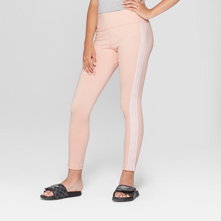 Umbro Girls' Double Diamond Performance Leggings - Light Pink