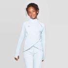 Umbro Girls' Asymmetrical Fleece Pullover - Light Blue