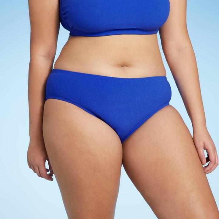 Juniors' Plus Size Terry Cheeky Bikini Bottom - Xhilaration Blue X