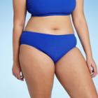 Juniors' Plus Size Terry Cheeky Bikini Bottom - Xhilaration Blue X