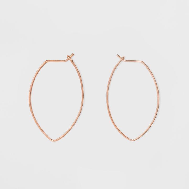Target Rose Plated Open Wire Oval Shape Hoop Earrings 14kt - A New Day Rose