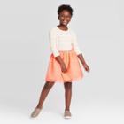 Girls' Stripe Tutu Dress - Cat & Jack Bright Peach Xs, Girl's, Orange