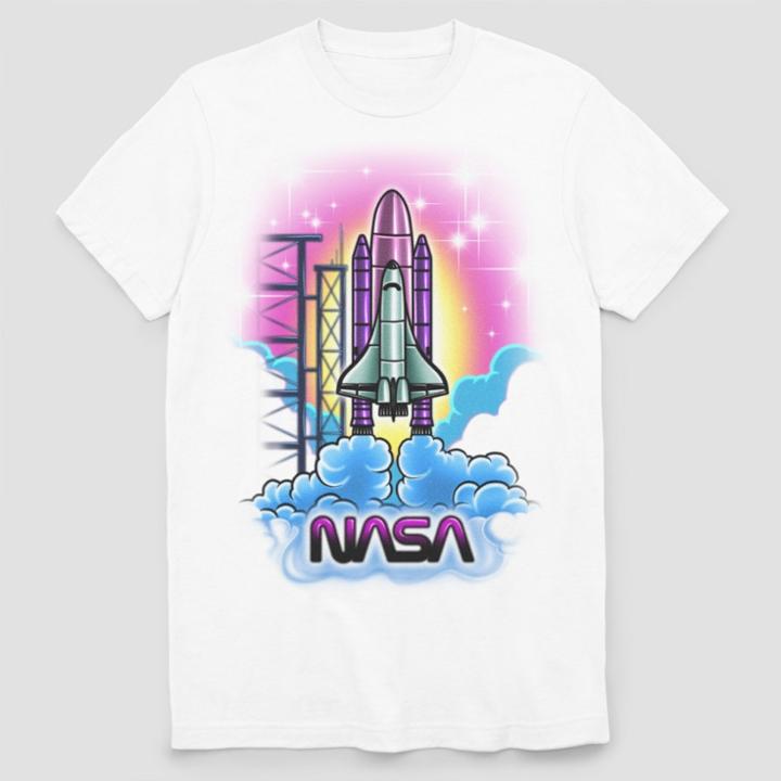 Men's Nasa Short Sleeve Graffiti T-shirt - White