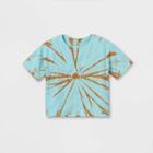 Girls' Boxy Tie-dye Short Sleeve T-shirt - Art Class Blue