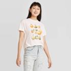 Fifth Sun Women's Pumpkin Grid Short Sleeve Graphic T-shirt - Cream