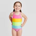 Toddler Girls' Rainbow One Piece Swimsuit - Cat & Jack Pink