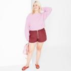 Women's Plus Size Woven Dolphin Shorts - Wild Fable Burgundy